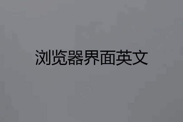 浏览器界面英文
