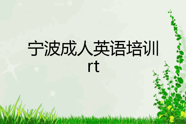 宁波成人英语培训rt