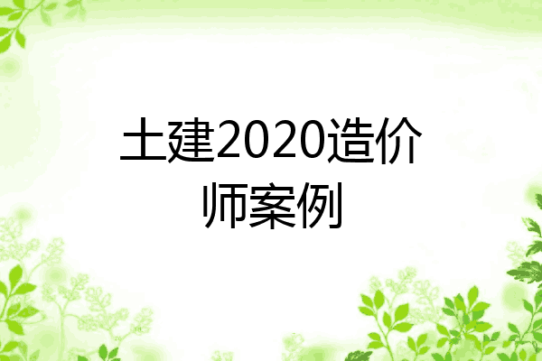 土建2020造价师案例