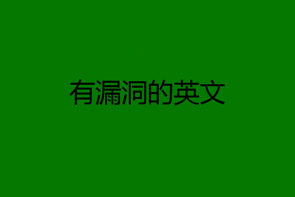 有漏洞的英文