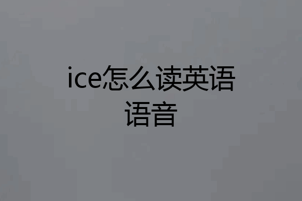 ice怎么读英语语音