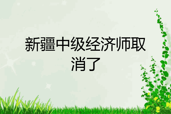 新疆中级经济师取消了