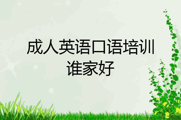 成人英语口语培训谁家好