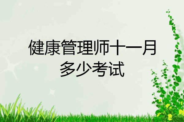健康管理师十一月多少考试