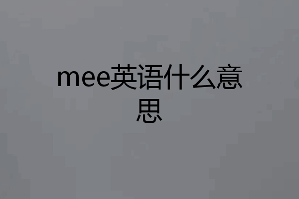 mee英语什么意思