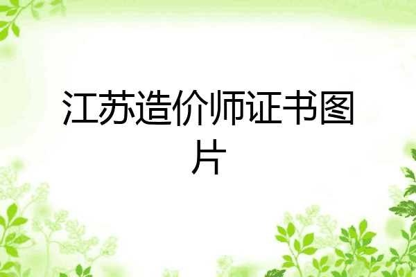江苏造价师证书图片