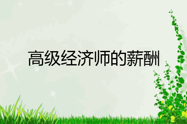 高级经济师的薪酬