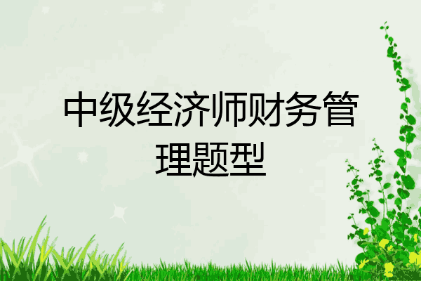 中级经济师财务管理题型