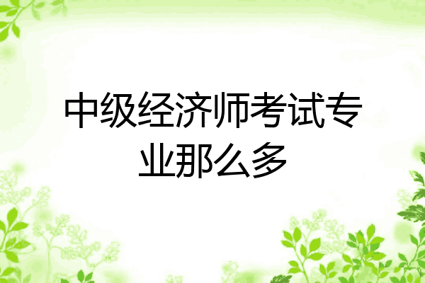 中级经济师考试专业那么多