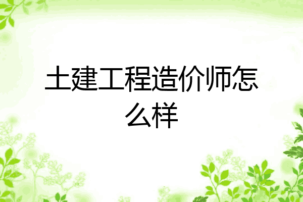 土建工程造价师怎么样