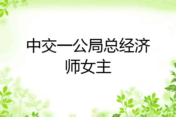 中交一公局总经济师女主
