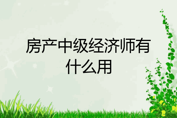 房产中级经济师有什么用