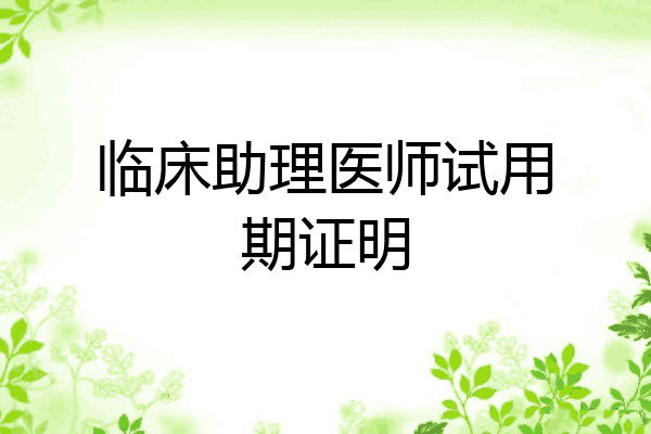 临床助理医师试用期证明