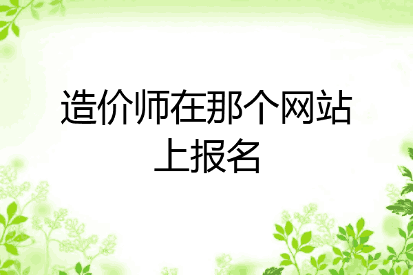 造价师在那个网站上报名