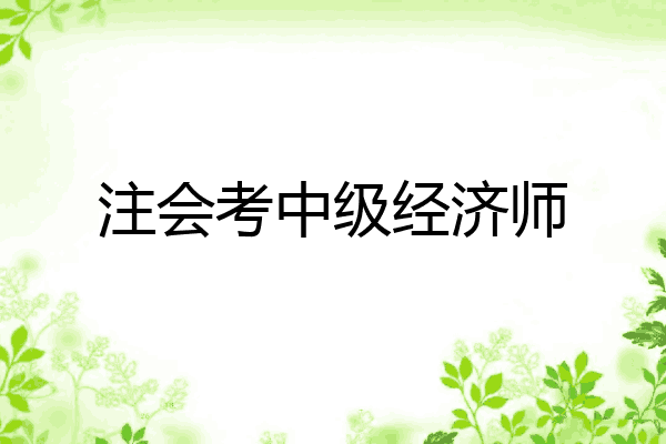 注会考中级经济师