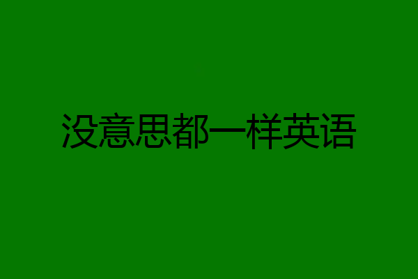 没意思都一样英语
