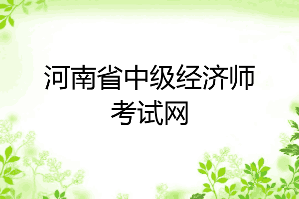 河南省中级经济师考试网