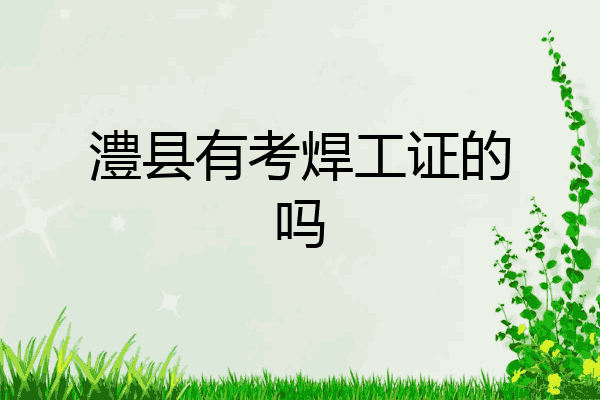 澧县有考焊工证的吗