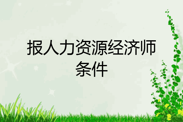 报人力资源经济师条件