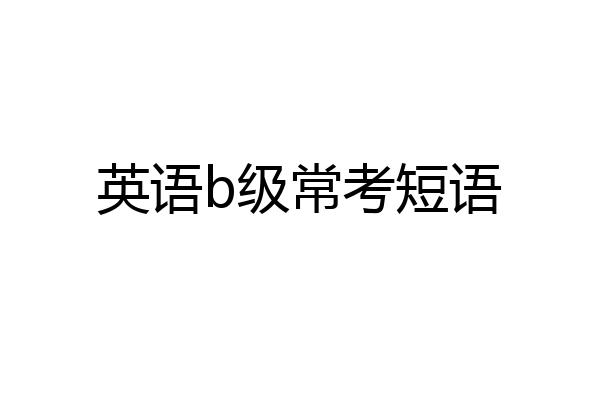 英语b级常考短语