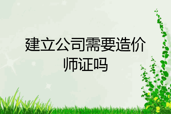 建立公司需要造价师证吗