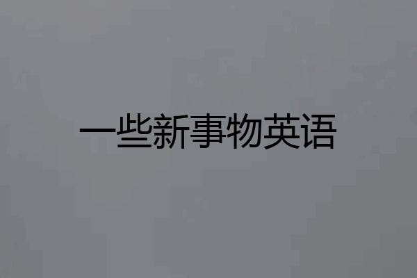 一些新事物英语