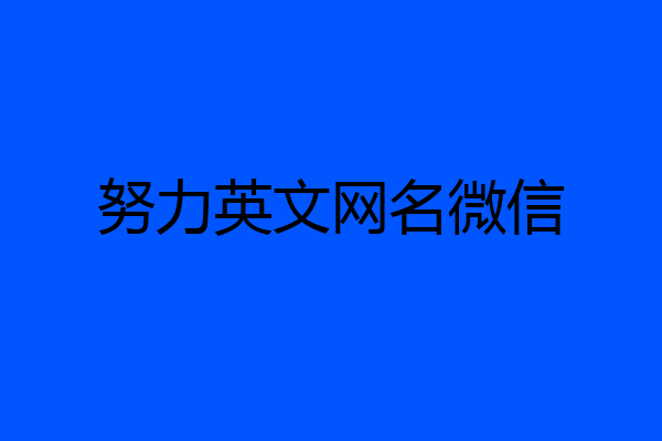 努力英文网名微信