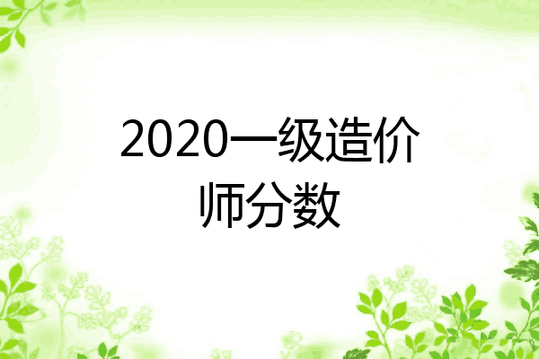 2020一级造价师分数
