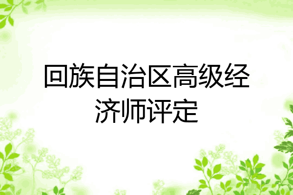回族自治区高级经济师评定