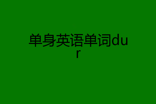 单身英语单词dur