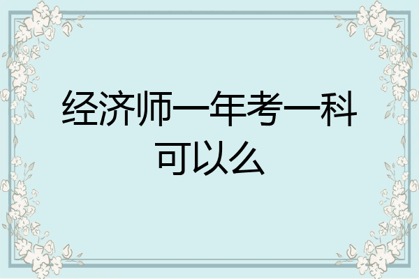 经济师一年考一科可以么