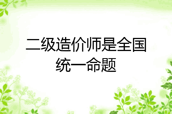 二级造价师是全国统一命题