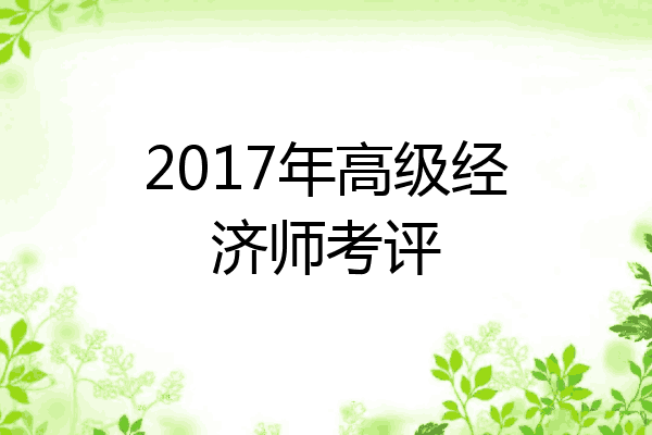 2017年高级经济师考评