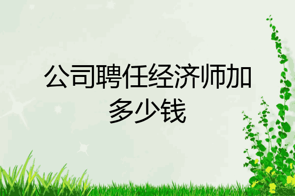 公司聘任经济师加多少钱