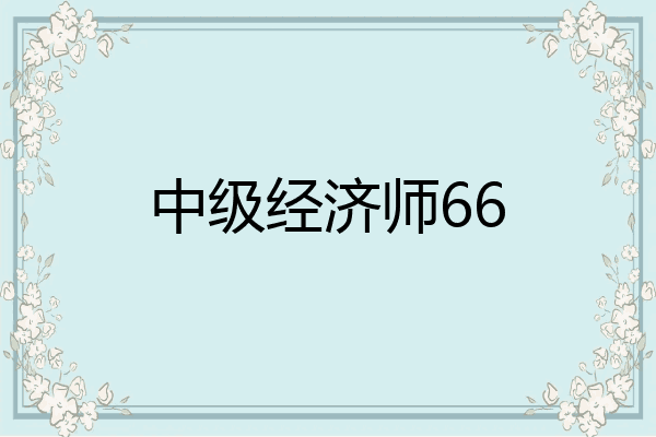 中级经济师66