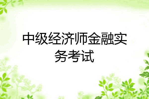 中级经济师金融实务考试