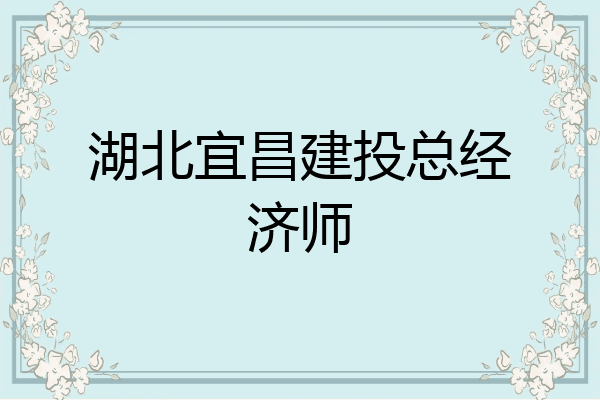 湖北宜昌建投总经济师