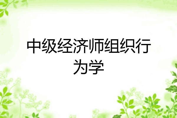 中级经济师组织行为学