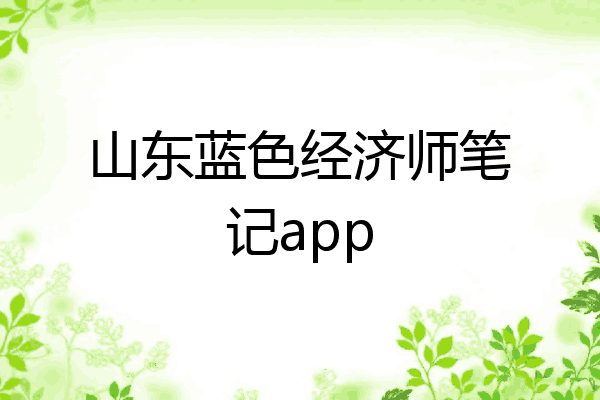 山东蓝色经济师笔记app