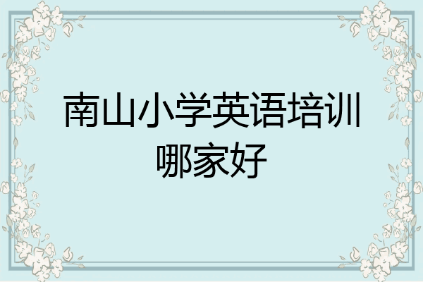 南山小学英语培训哪家好