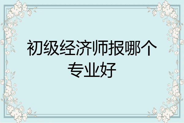 初级经济师报哪个专业好