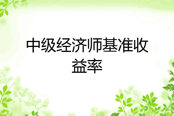 中级经济师基准收益率