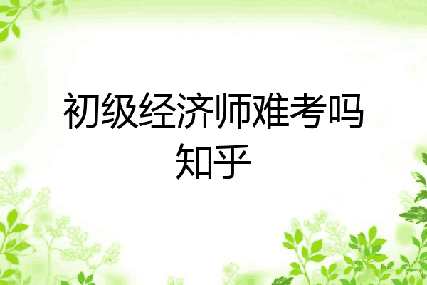 初级经济师难考吗知乎