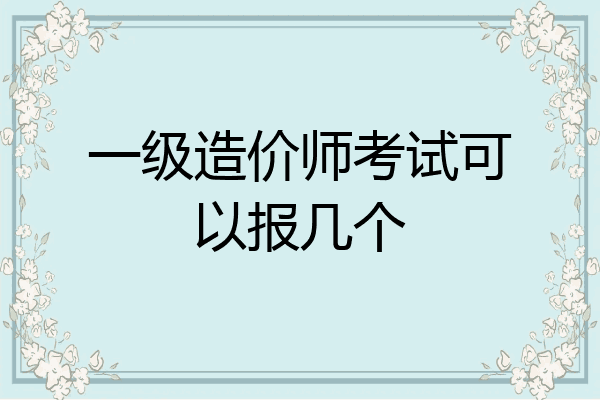 一级造价师考试可以报几个