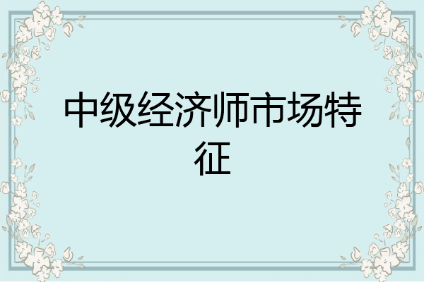 中级经济师市场特征