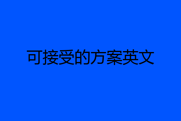 可接受的方案英文