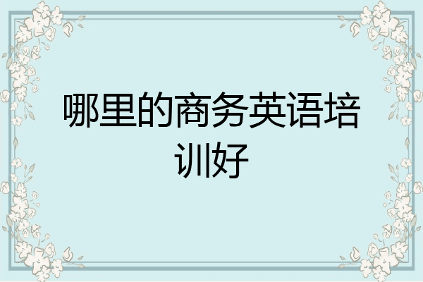 哪里的商务英语培训好