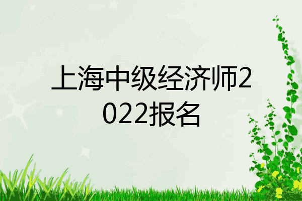 上海中级经济师2022报名