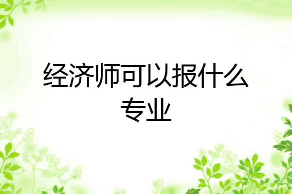 经济师可以报什么专业