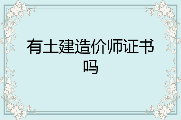 有土建造价师证书吗